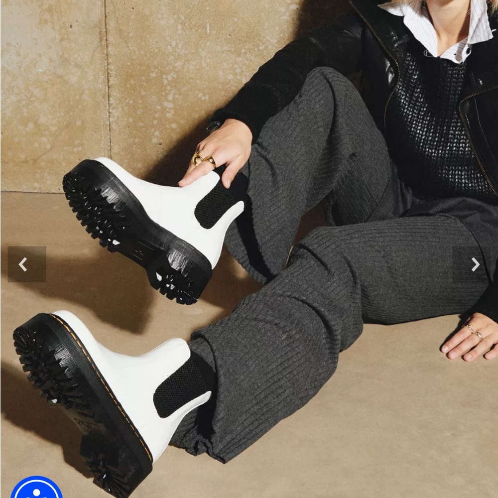 Dr. Martens White and Black Ankle Boots NWOT